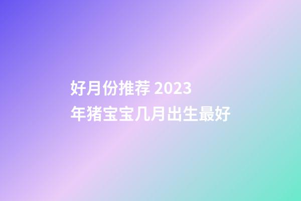 好月份推荐 2023年猪宝宝几月出生最好